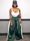 Casual Solid Color Drawstring Wide Leg Pants BGN-364