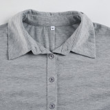 Polo Collar Single-breasted Romper GPKJ-KJ21638
