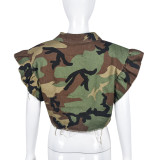 Camouflage Print Tassel Shirt GBTF-9151TD