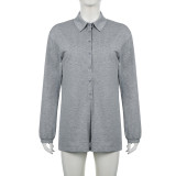 Polo Collar Single-breasted Romper GPKJ-KJ21638