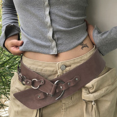 Adjustable Button PU Leather Belt GPKJ-KJ05359