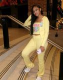 Sport Print Long Sleeve Three Piece Pants Set GBGF-8810