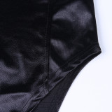 Solid Color Backless Bodysuit FL-80168