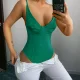 Solid Color Backless Bodysuit FL-80168