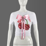 Printed Bow Tie T-shirt GBTF-11041THR