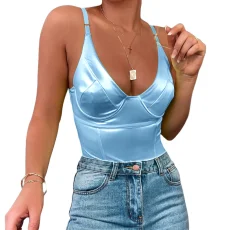 Solid Color Backless Bodysuit FL-80168