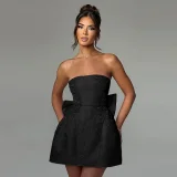 Strapless Bow Mini Dress FL-YJ24112SKO