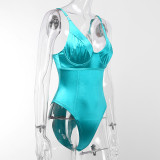 Solid Color Backless Bodysuit FL-80168