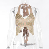 Butterfly Print Backless Tank Top FL-CF23665MH