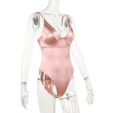 Solid Color Backless Bodysuit FL-80168