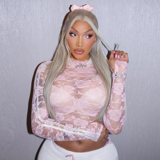 Lace Rose See-through Sexy T-shirt GBTF-31835THY
