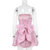 Strapless Bow Mini Dress FL-YJ24112SKO