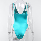 Solid Color Backless Bodysuit FL-80168
