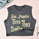 Print Sleeveless T Shirts GBTF-31631THY