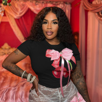 Printed Bow Tie T-shirt GBTF-11041THR