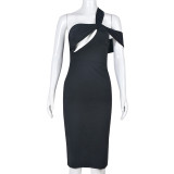 Solid Color Hollow Out Midi Dress GBTF-6949DR