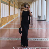 Solid Color Sleeveless Tie Up Maxi Dress FL-JY24115MHO