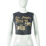 Print Sleeveless T Shirts GBTF-31631THY