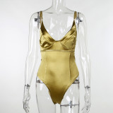 Solid Color Backless Bodysuit FL-80168