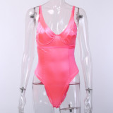 Solid Color Backless Bodysuit FL-80168