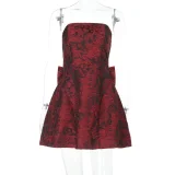 Strapless Bow Mini Dress FL-YJ24112SKO