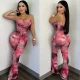 Mesh Print Backless Sexy Jumpsuit GBTF-32093JBY