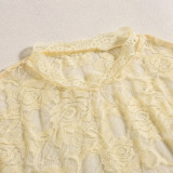 Lace Rose See-through Sexy T-shirt GBTF-31835THY