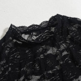 Lace Rose See-through Sexy T-shirt GBTF-31835THY