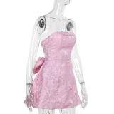 Strapless Bow Mini Dress FL-YJ24112SKO