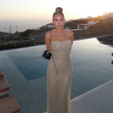 Sexy Sling Sequin Slim Maxi Dress FL-JY23394MH
