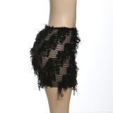 Stripe Tassel Slim Mini Skirts GZJQ-K24J49458