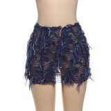Stripe Tassel Slim Mini Skirts GZJQ-K24J49458