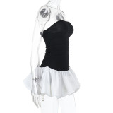 Tube Top Solid Color Mini Dress FL-JY24666PFO
