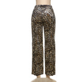 Leopard Print Color Block Loose Pants GZJQ-K24P52854