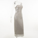 Sexy Sling Sequin Slim Maxi Dress FL-JY23394MH