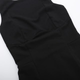 Sleeveless Solid Color Vest Mini Dress FL-YJ24027SK