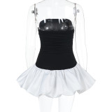 Tube Top Solid Color Mini Dress FL-JY24666PFO