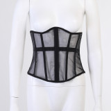 Mesh Wrap Chest Tank Tops FL-22513P