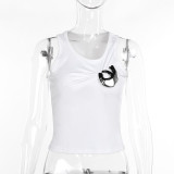 Solid Color Sleeveless Tops FL-YJ24195MHO