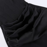 Tube Top Press Pleated Maxi Dress FL-XY23566DG
