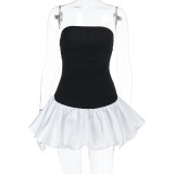 Tube Top Solid Color Mini Dress FL-JY24666PFO