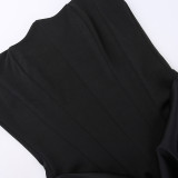 Tube Top Press Pleated Maxi Dress FL-XY23566DG
