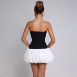 Tube Top Solid Color Mini Dress FL-JY24666PFO