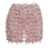 Stripe Tassel Slim Mini Skirts GZJQ-K24J49458