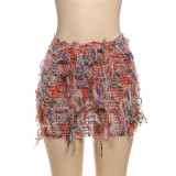 Stripe Tassel Slim Mini Skirts GZJQ-K24J49458