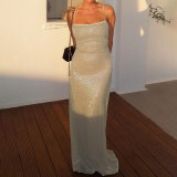 Sexy Sling Sequin Slim Maxi Dress FL-JY23394MH