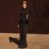 Sexy Backless Solid Color Maxi Dress XEF-K25D75286
