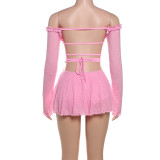 One Shoulder Hollow Out Tie Up Romper GZJQ-K24Q57218