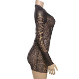Mesh See Through Long Sleeve Mini Dress GZJQ-K24D59910