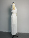 Solid Color Sleeveless Tie Up Maxi Dress GCNE-TR266
